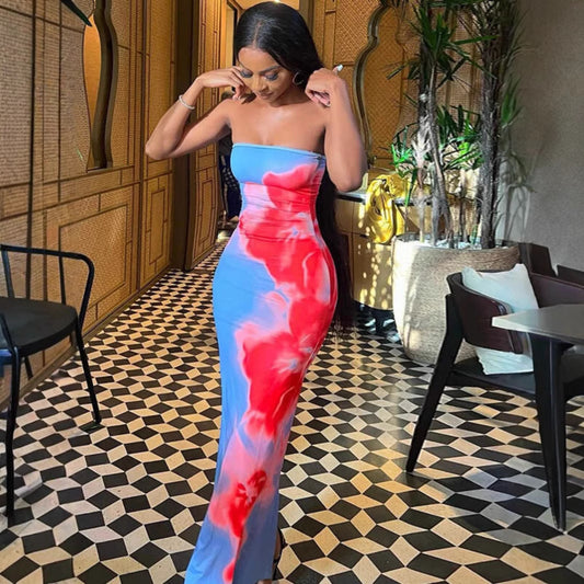 Fire And Ice Body Con Maxi
